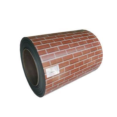 Le modèle imprimé de brique a enduit la bobine d'une première couche de peinture en acier Ppgi pour le mur de décoration